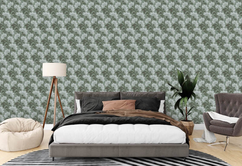 Wilde bloem Silver Sage botanisch behang