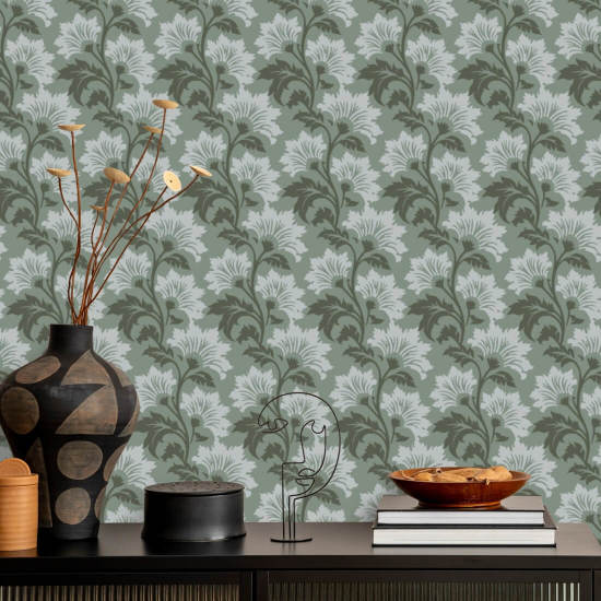 Fleur sauvage Papier peint botanique Silver Sage