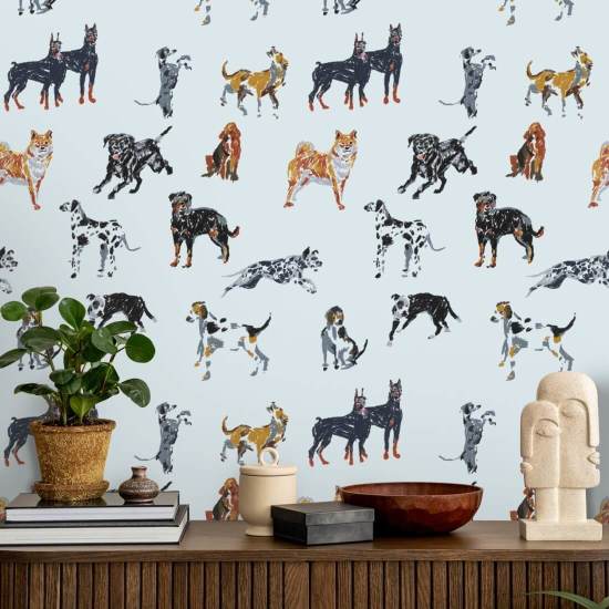 Dog Days Pale Blue Wallpaper