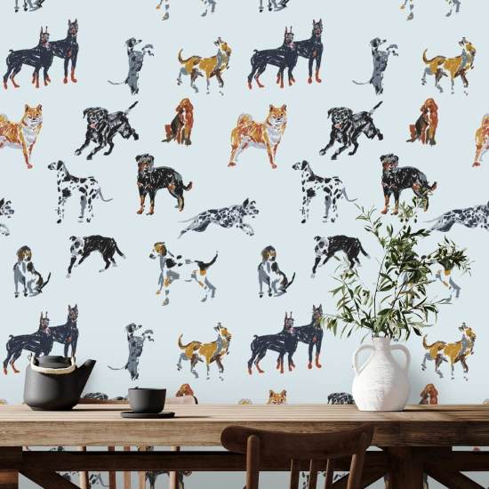 Dog Days Pale Blue Wallpaper