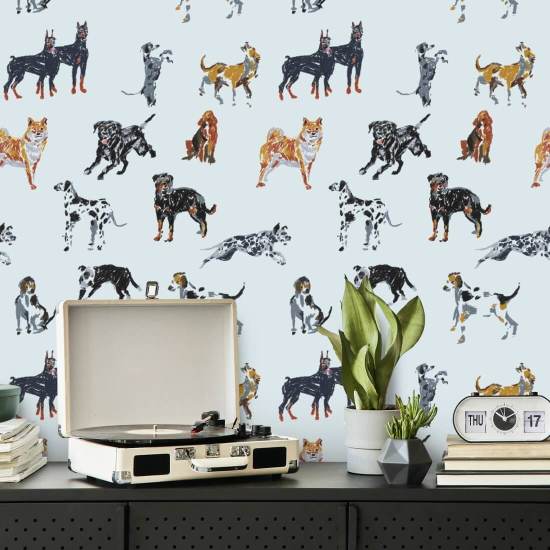 Dog Days Pale Blue Wallpaper