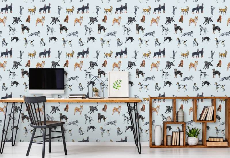 Dog Days Pale Blue Wallpaper