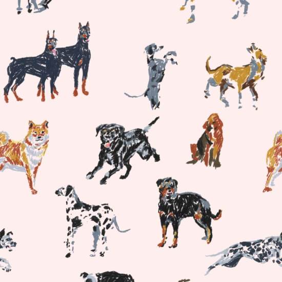 Dog Days Sunbleached Pink Wallpaper