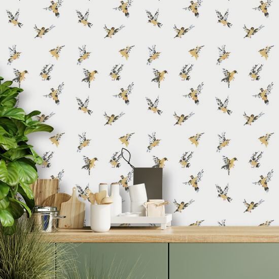 Flight of the Finches Sketchpad White Wallpaper