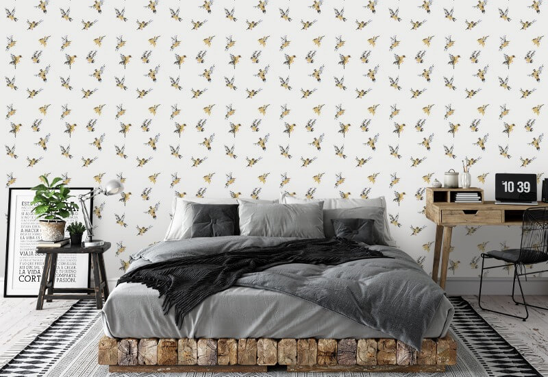 Flight of the Finches Sketchpad White Wallpaper