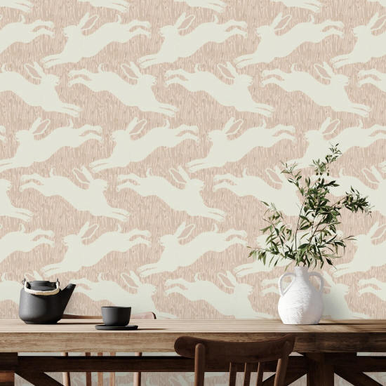 Hyppäävät jänikset Blush Grass Taustakuva