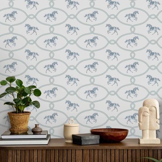 Ruiters Knot Vervaagd denimbehang