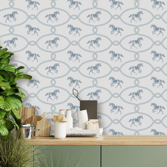 Riders Knot Faded Denim Wallpaper