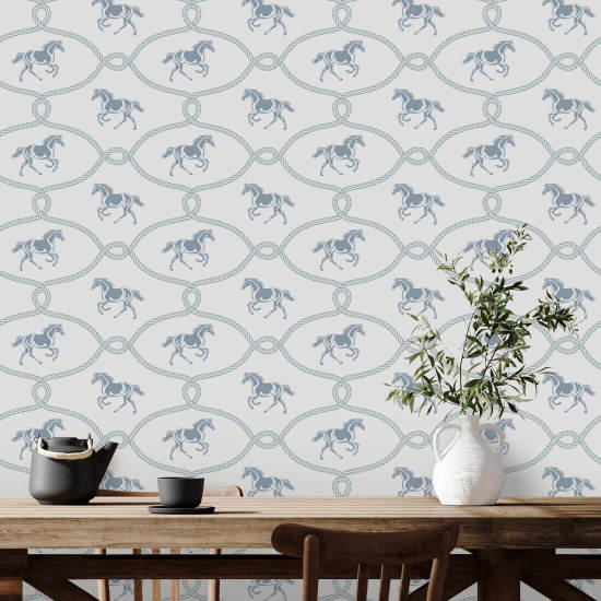 Riders Knot Faded Denim Wallpaper
