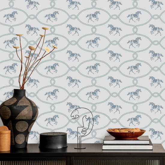 Riders Knot Faded Denim Wallpaper