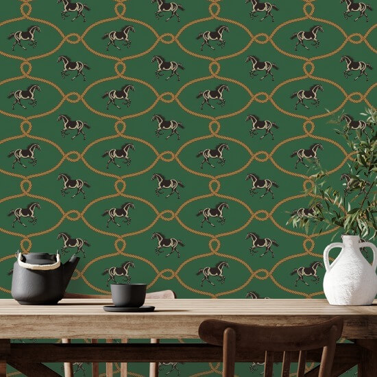 Riders Knot Hunt Club Green Wallpaper
