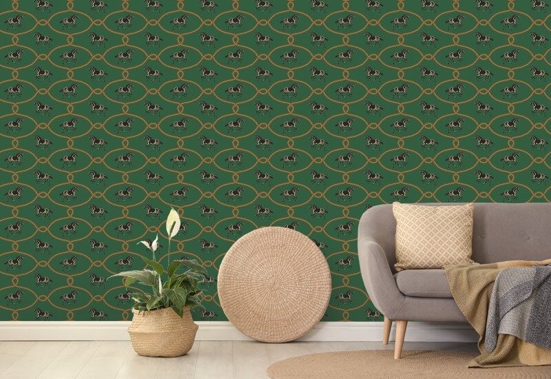 Riders Knot Hunt Club Green Wallpaper