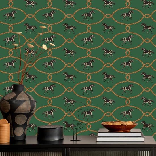 Riders Knot Hunt Club Green Wallpaper