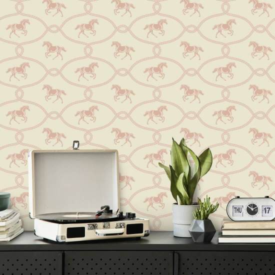 Riders Knot Seafoam Blush Wallpaper