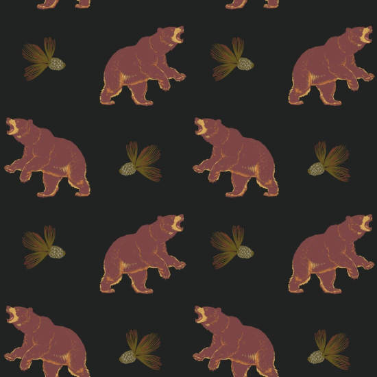 Oso negro errante Papel pintado Autumn Ember