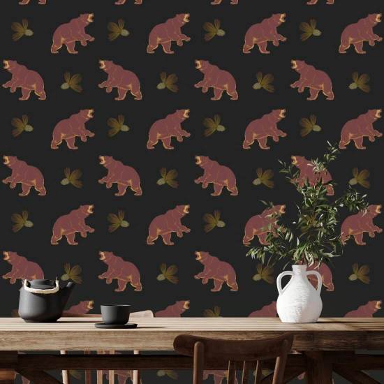 Roaming Svartbjørn Autumn Ember Bakgrunn