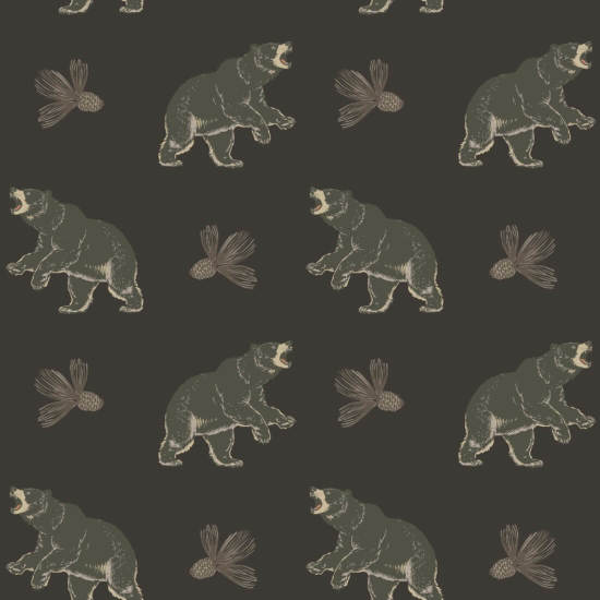 Roaming Black Bear Dark Mocha Wallpaper