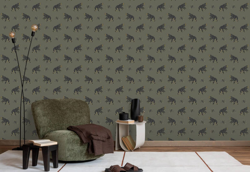 Ours noir errant Papier peint Greenwood