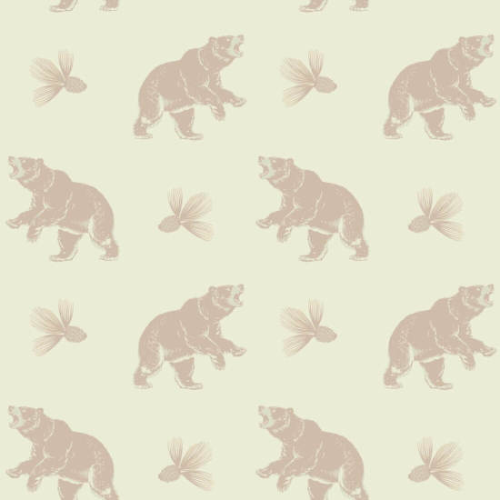 Roaming Black Bear Pale Rosewood Wallpaper