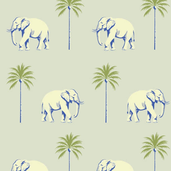 Strolling Elephant Minted Horizon Wallpaper