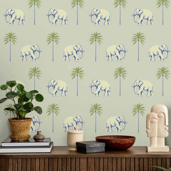 Spasserende elefant Minted Horizon Baggrund