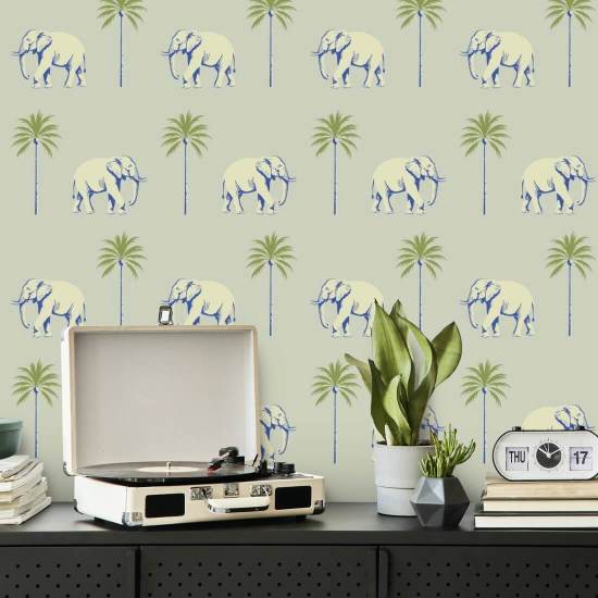 Wandelende olifant Minted Horizon-achtergrond