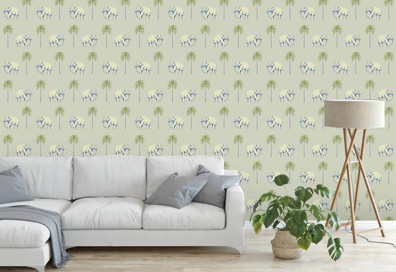 Elefante passeando Papel de parede Minted Horizon