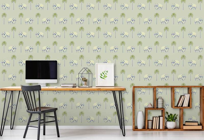 Spasserende elefant Minted Horizon Bakgrunn