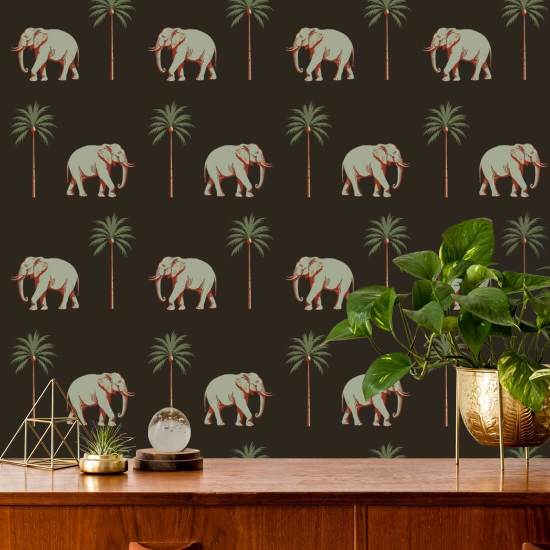Spazierender Elefant Onyx Noir Hintergrundbild