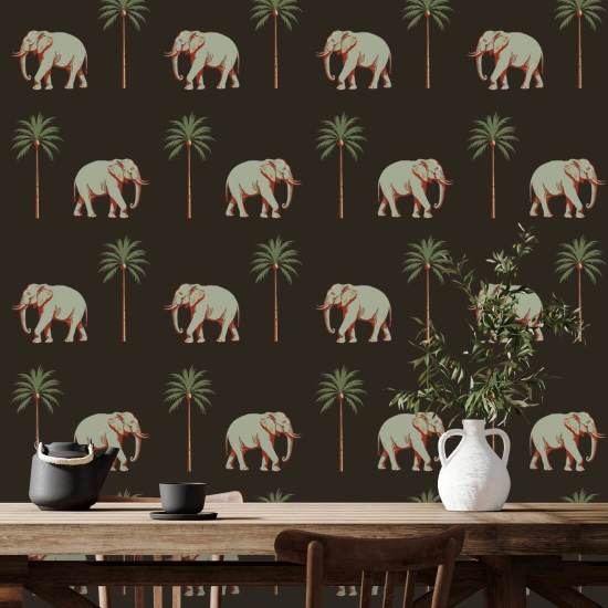 Spasserende elefant Onyx Noir Bakgrunn