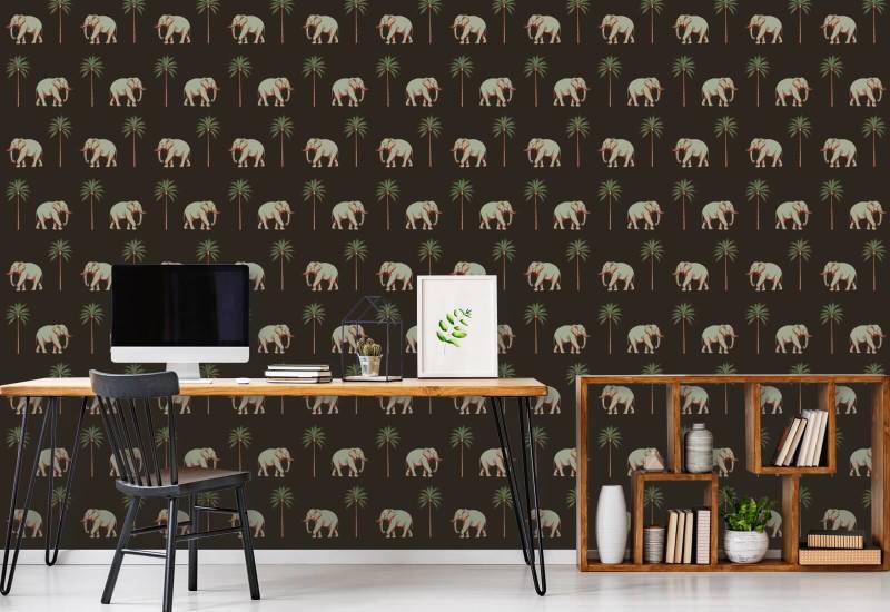 Spazierender Elefant Onyx Noir Hintergrundbild