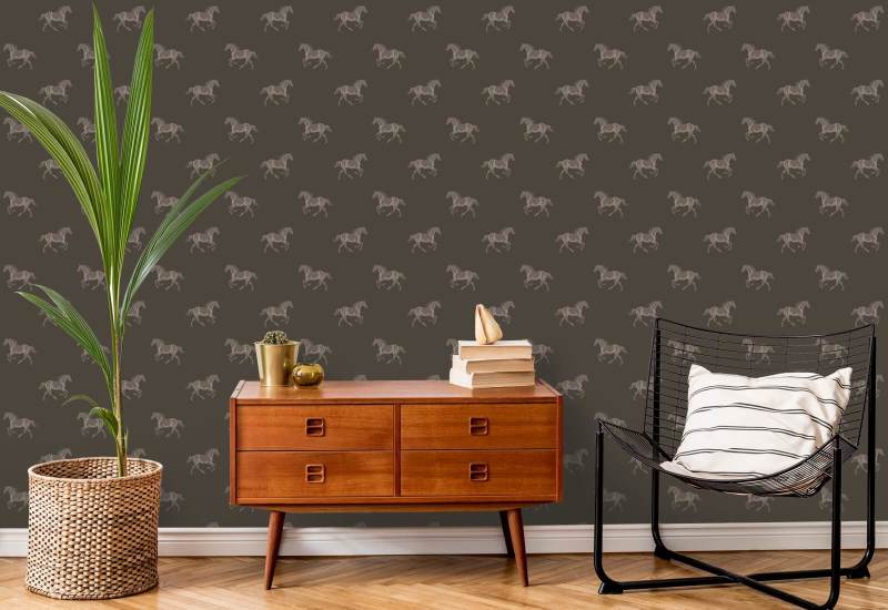 Thoroughbred Burnt Umber Wallpaper