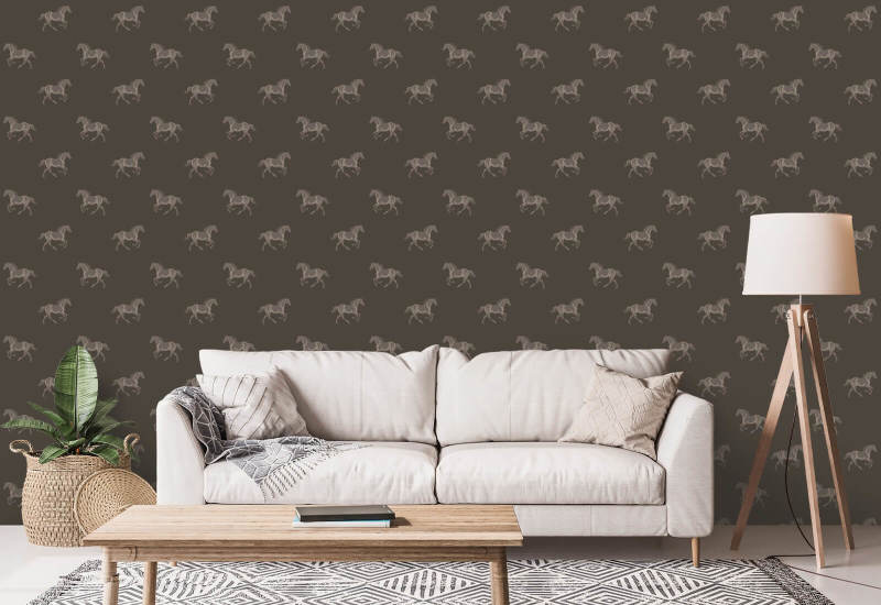 Thoroughbred Burnt Umber Wallpaper