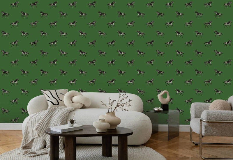 Volbloed Smaragdgroen behang