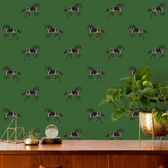 Thoroughbred Emerald Green Wallpaper