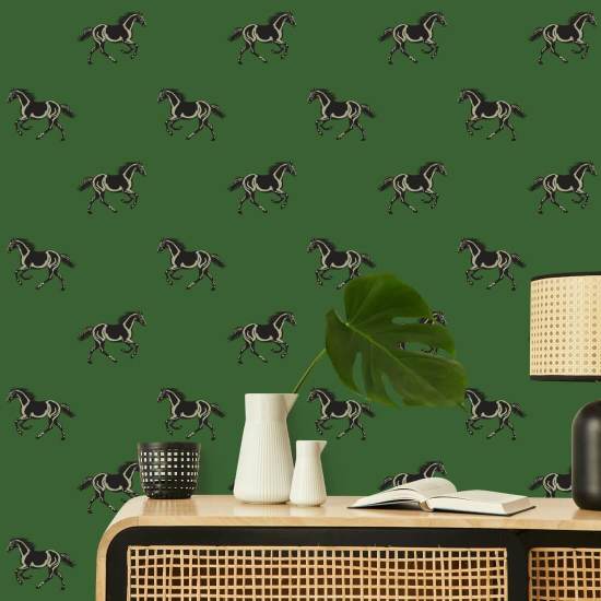 Thoroughbred Emerald Green Wallpaper