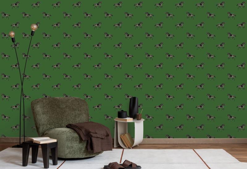Puro-sangue Papel de parede verde esmeralda