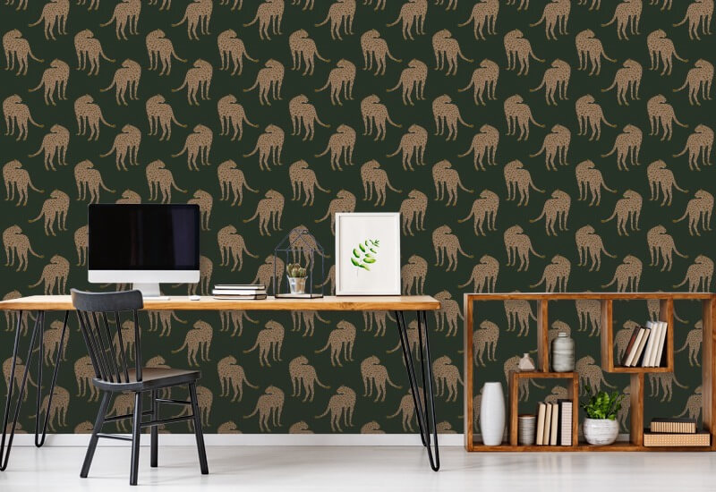 Guepardo merodeando Fondo de pantalla Deep Forest Green