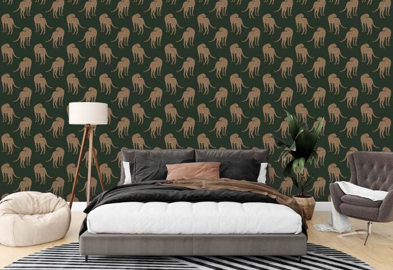 Guepardo merodeando Fondo de pantalla Deep Forest Green