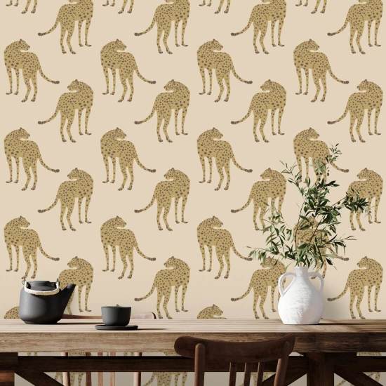 Prowling Cheetah Desert Sand Wallpaper