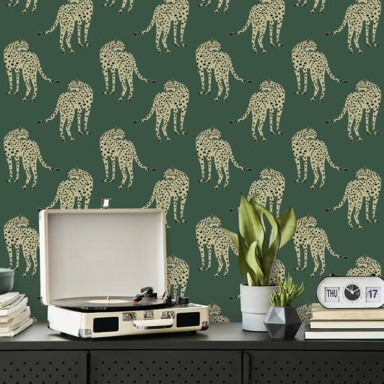 Prowling Cheetah Juniper Wallpaper