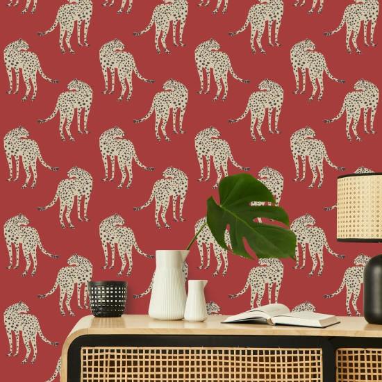 Prowling Cheetah Scarlet Chase Wallpaper