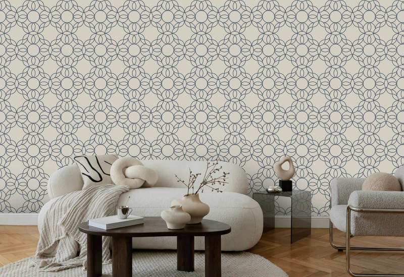 Anel Bloom Papel de parede azul Oxford