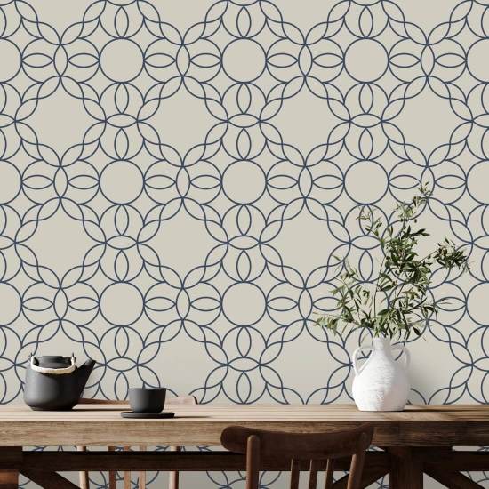 Anel Bloom Papel de parede azul Oxford