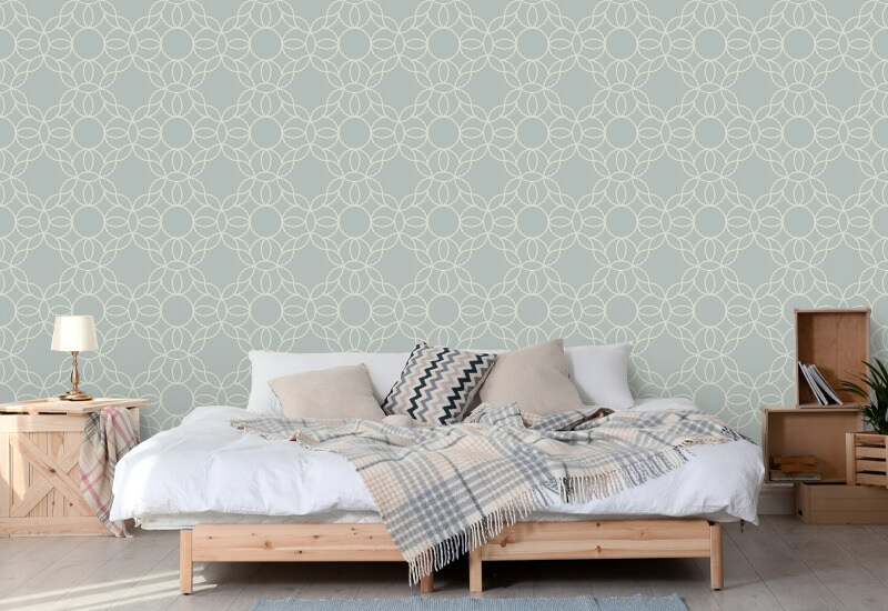 Bloom Ring Pale Mineral Blue Wallpaper
