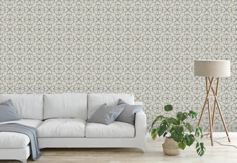 Rosette de cour Papier peint Oxford Blue