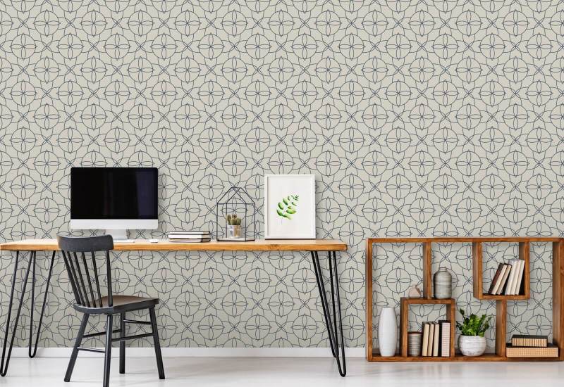 Rosette de cour Papier peint Oxford Blue