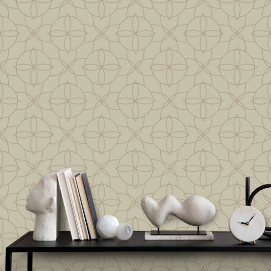 Court Rosette Washed Terracotta Wallpaper