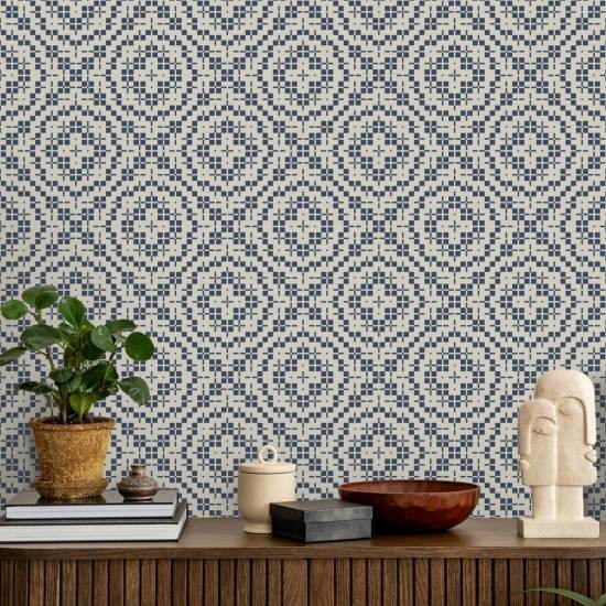 Echo-tegel Oxford blauw behang