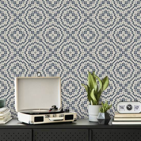 Telha Echo Papel de parede azul Oxford